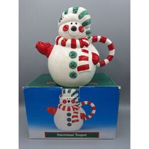 Kmart Corporation VINTAGE SNOWMAN TEAPOT NEw In Box